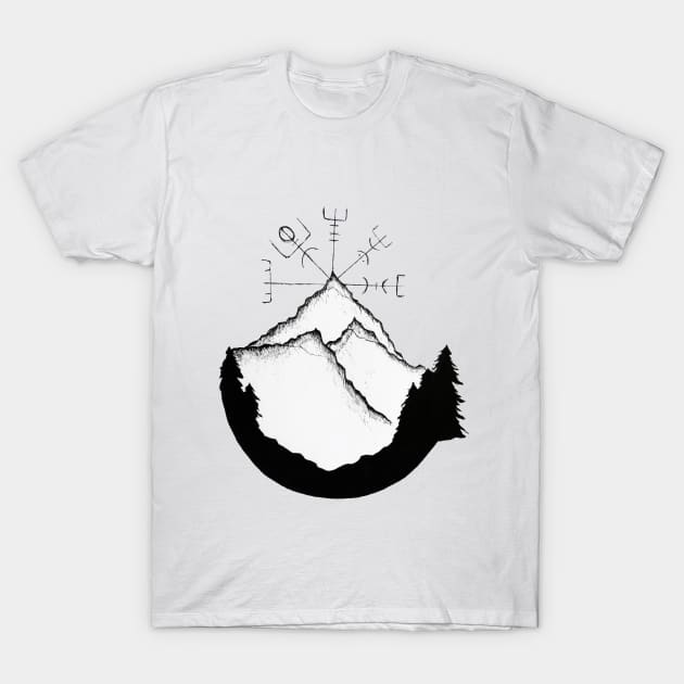 Mountain Compass T-Shirt by ValhallaDesigns